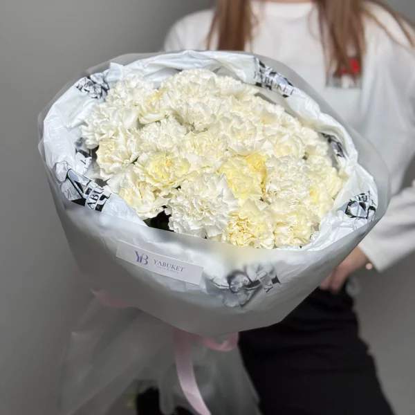 Монобукет из 25 белых диантусов