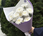 Монобукет из 3 белых хризантем Алтай