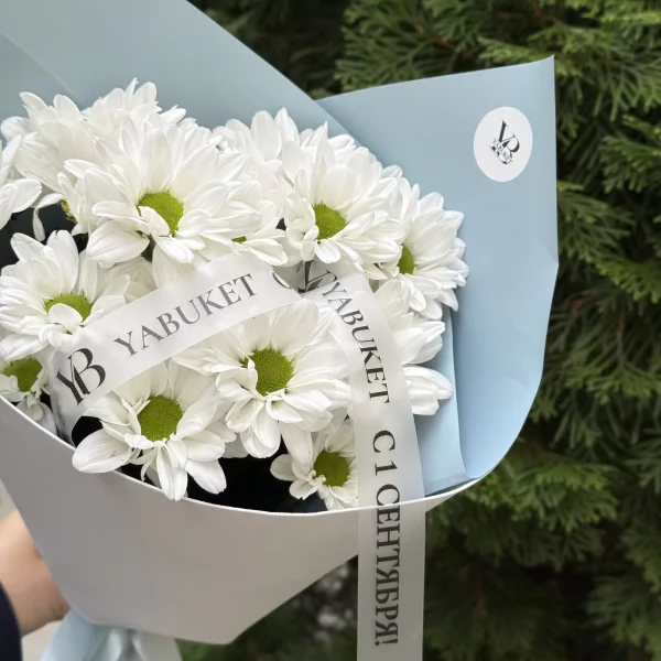 Монобукет из 3 ромашковых хризантем