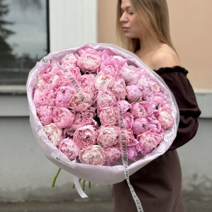 Монобукет из 51 розового пиона