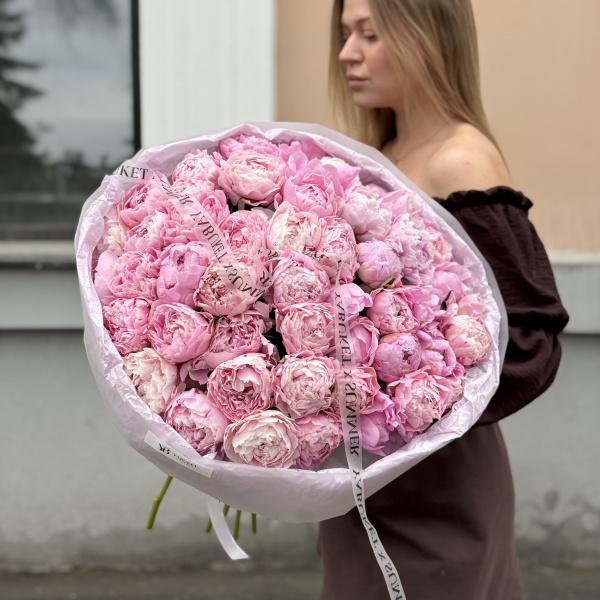Монобукет из 51 розового пиона