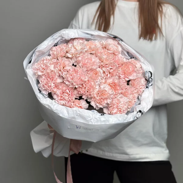 Монобукет из 25 нежно-розовых диантусов